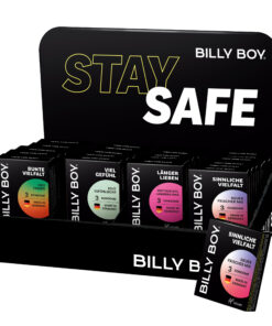 Billy Boy Kondome Thekendisplay - 4 Sorten - Automatenpackung 28 x 3er