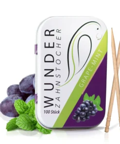 Wunder Zahnstocher (100er-Pack) Grape-Mint 10 x 1 Metalldose