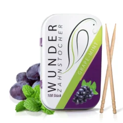 Wunder Zahnstocher (100er-Pack) Grape-Mint 10 x 1 Metalldose