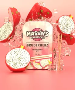 Zahnstocher mit Geschmack - BRUDERHERZ - Dragonfruit Ice 10 x 1 Metalldose im Display