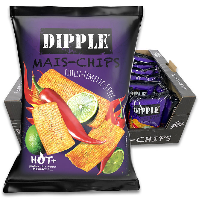Dipple Mais Chips Chilli & Lime 26 x 90g