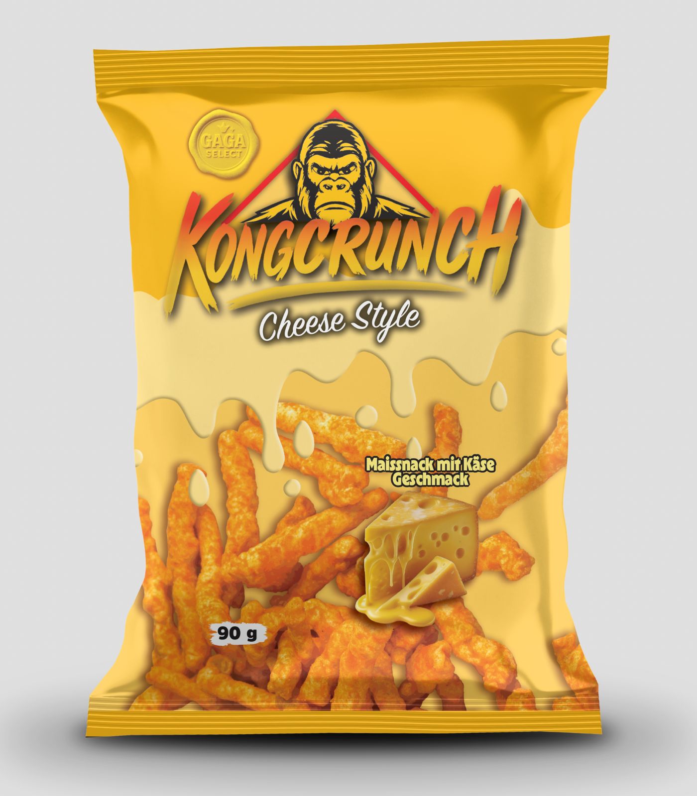 Kongcrunch - Maissnack Cheese Style 24 x 90g
