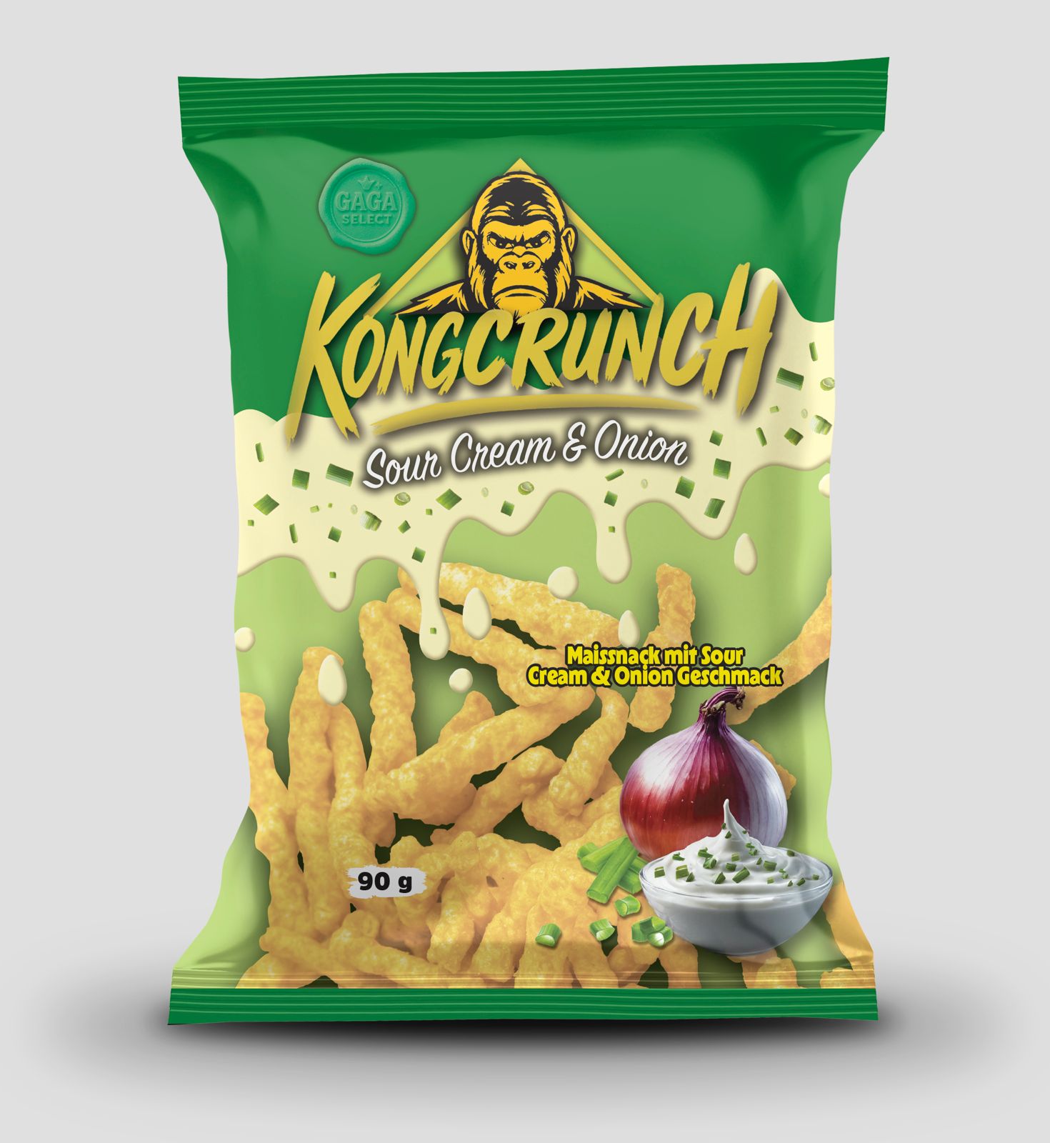 Kongcrunch - Maissnack Sour Cream & Onion 24 x 90g